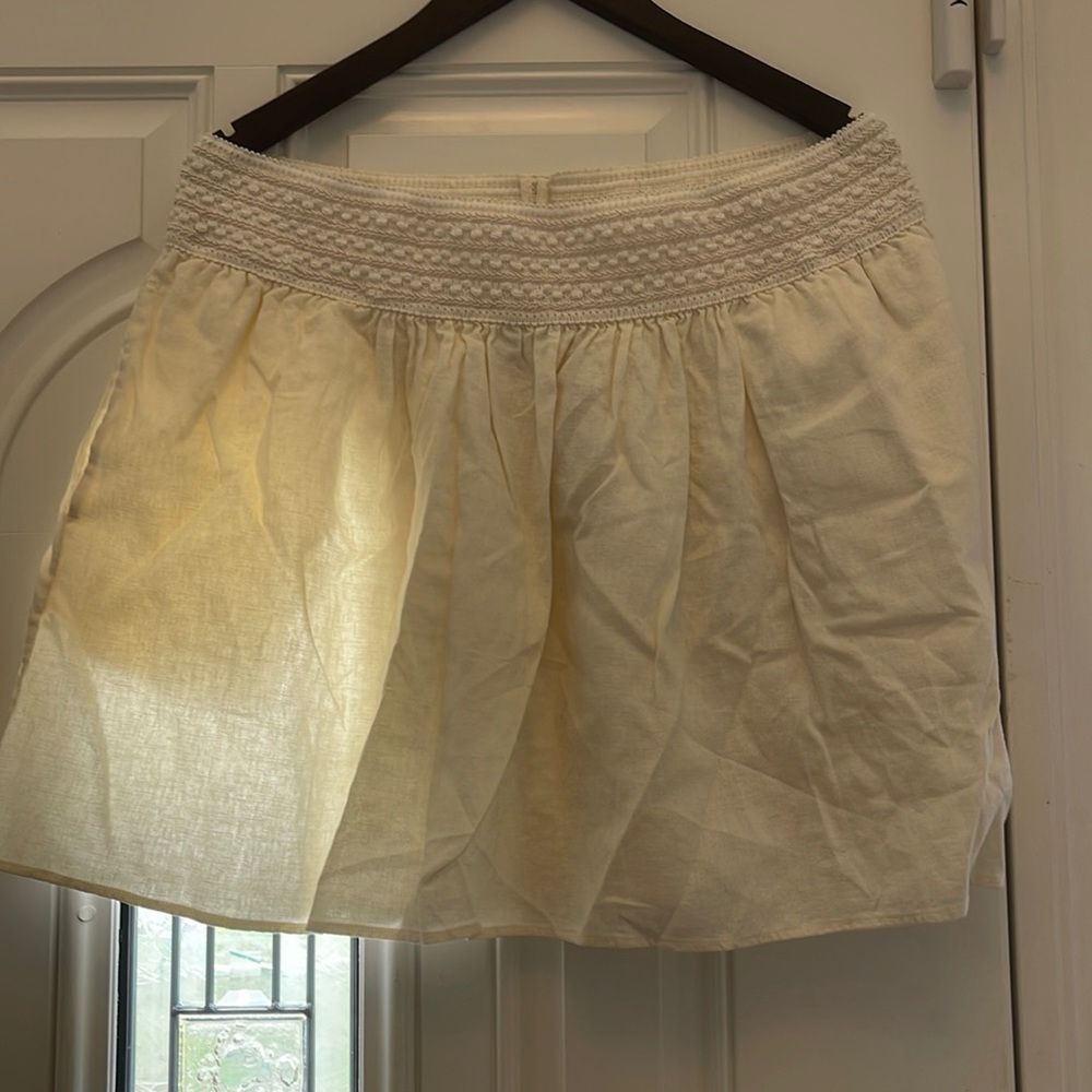 Jcrew linen skirt with stretch waist and pockets size XL